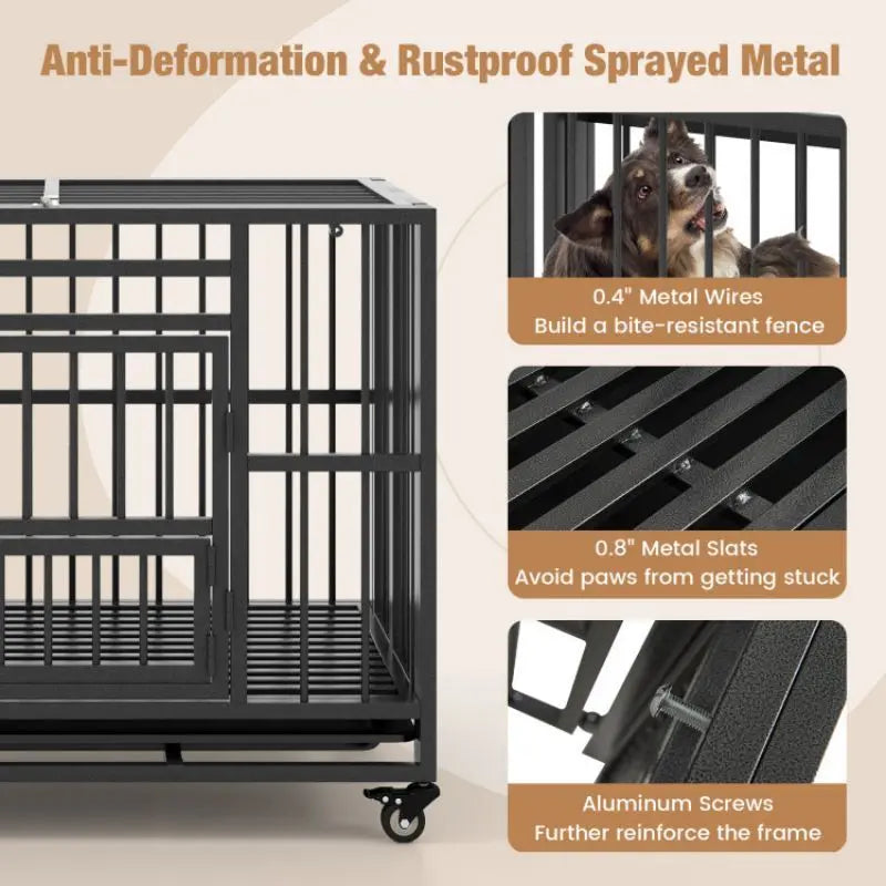 Purrfect Pet Kingdom Indestructible Dog Cage for Big Dogs Purrfect Pet Kingdom