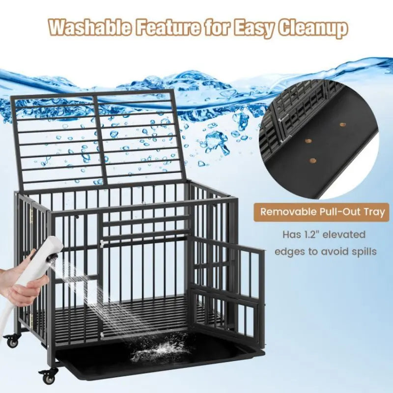 Purrfect Pet Kingdom Indestructible Dog Cage for Big Dogs Purrfect Pet Kingdom