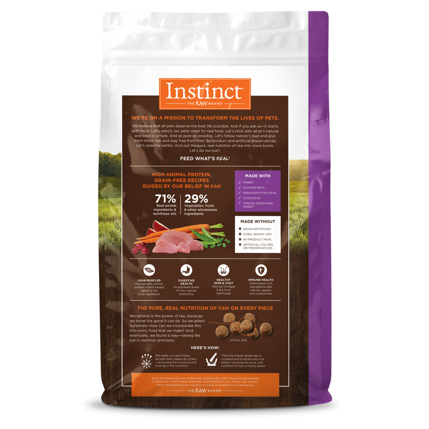 Instinct Grain Free Rabbit Dog Food with high animal protein and natural ingredients for healthy pets