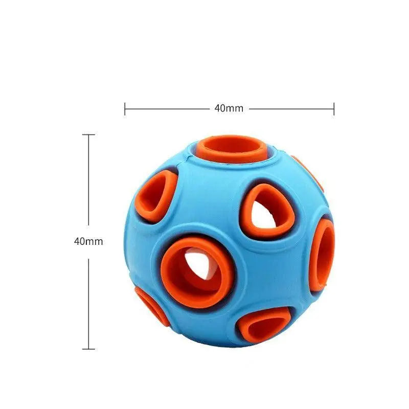 Purrfect Pet Kingdom interactive dog toy with lights blue and orange 40mm puzzle ball