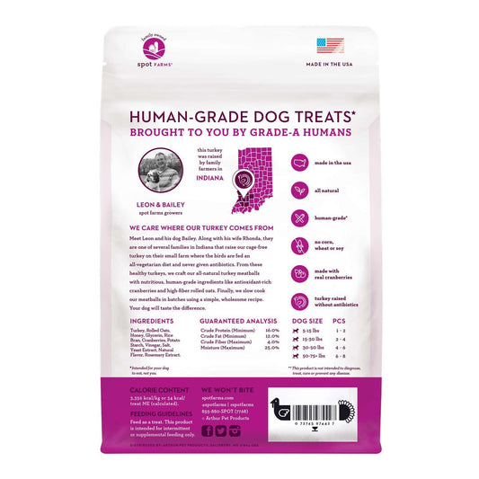 Spot Farms Turkey and Cranberry Meatballs Natural Dog Treats