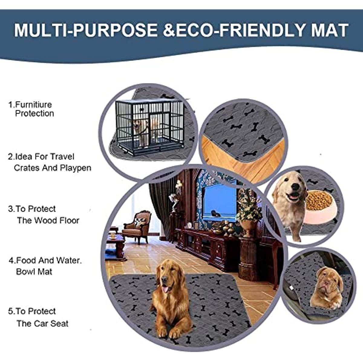 Washable pee pads for cats and dogs by Purrfect Pet Kingdom multi-purpose eco-friendly mat for furniture protection travel crates and floor