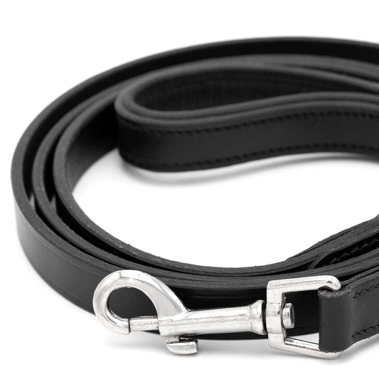 Jeffers Black Padded Leather Pet Leash Dog Leash | Purrfect Pet