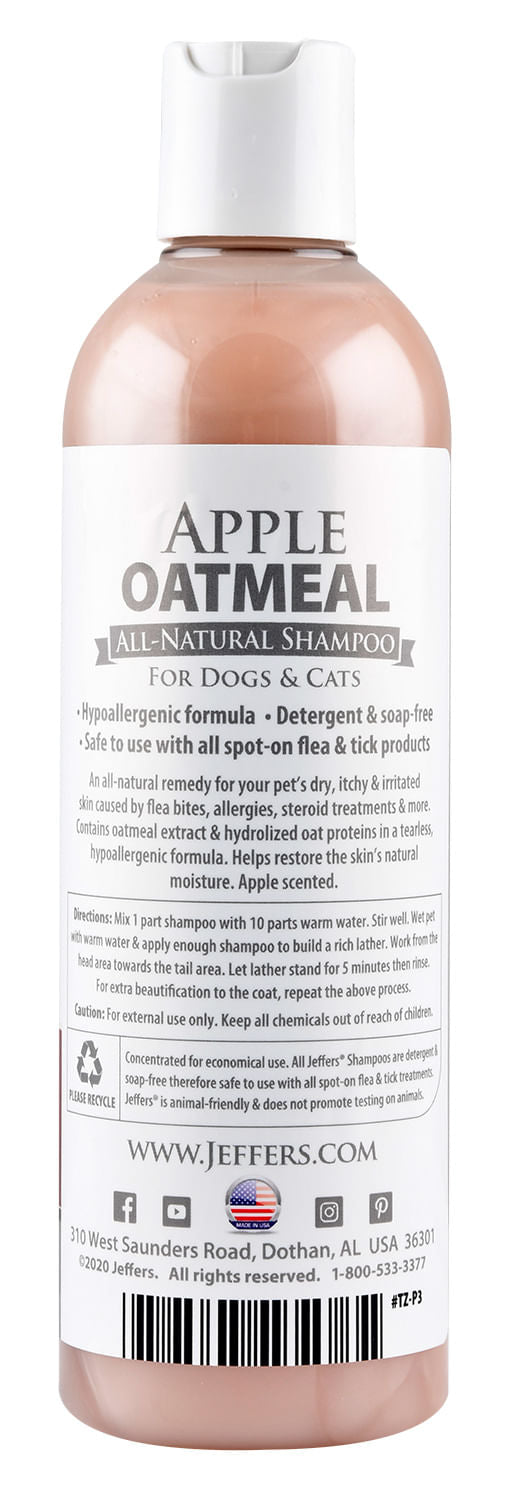 Purrfect Pet Kingdom Jeffers Pet Apple Oatmeal All-Natural Hypoallergenic Dry Ski (1 gallon, 1) - Premium Pet Grooming