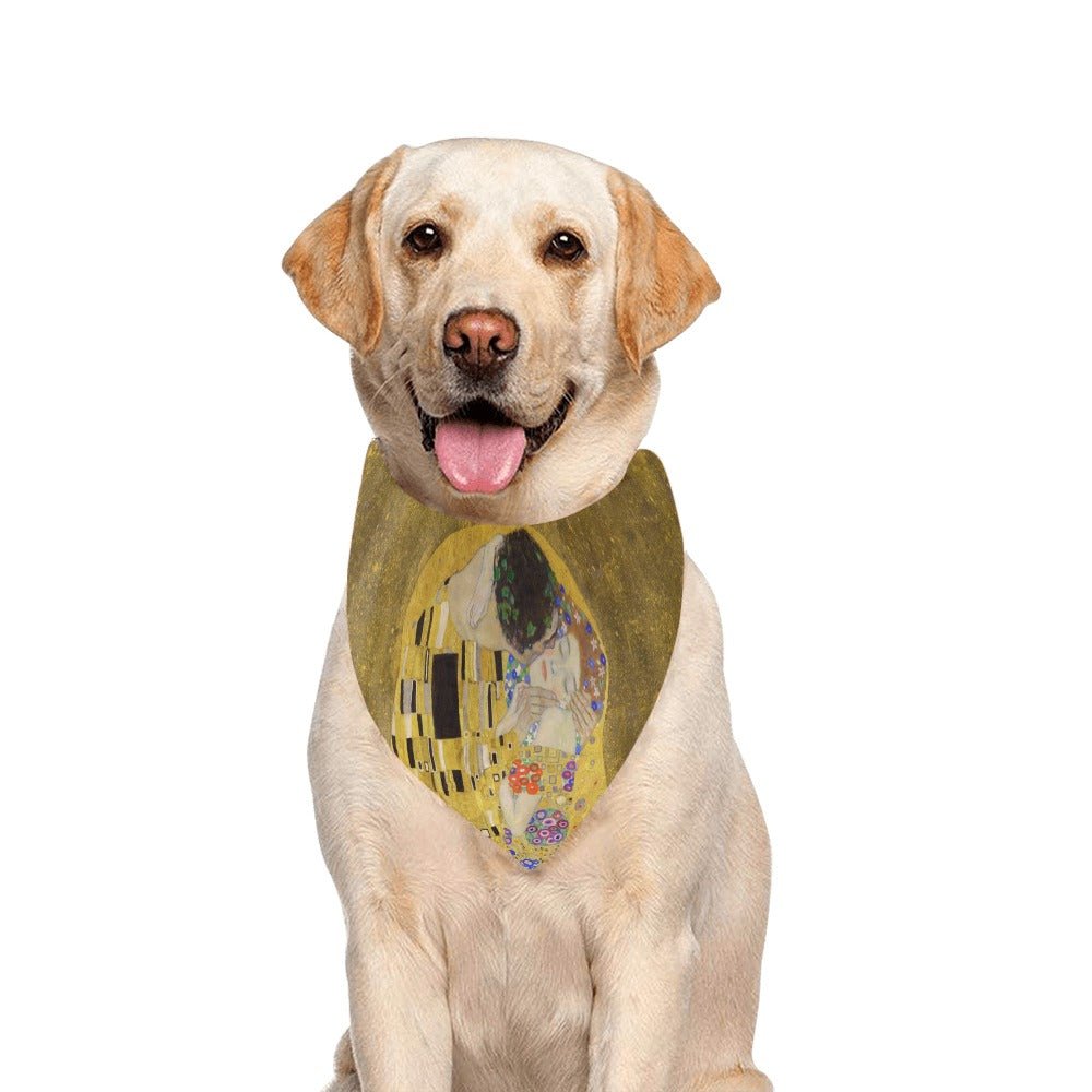 Pet Apparel Klimt The Kiss Double-Sided Bandana for Comfort - close up product image for pet apparel