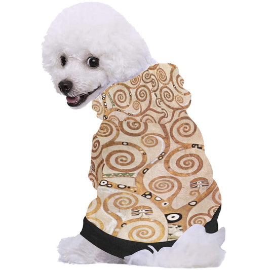 Klimt Tree of Life, Stoclet Frieze Button Hoodie