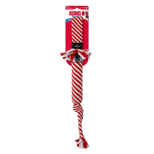 KONG Holiday Scrubz Candy Cane Dog Tug & Fetch Toy toy