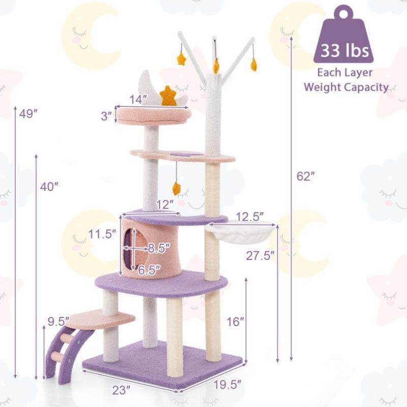 Purrfect Pet Kingdom Large Cat Tower for Multiple Cats Purrfect Pet Kingdom
