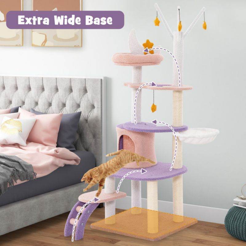 Purrfect Pet Kingdom Large Cat Tower for Multiple Cats Purrfect Pet Kingdom