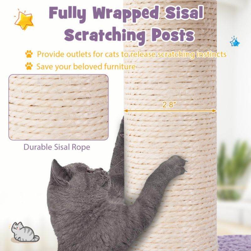 Purrfect Pet Kingdom Large Cat Tower for Multiple Cats Purrfect Pet Kingdom