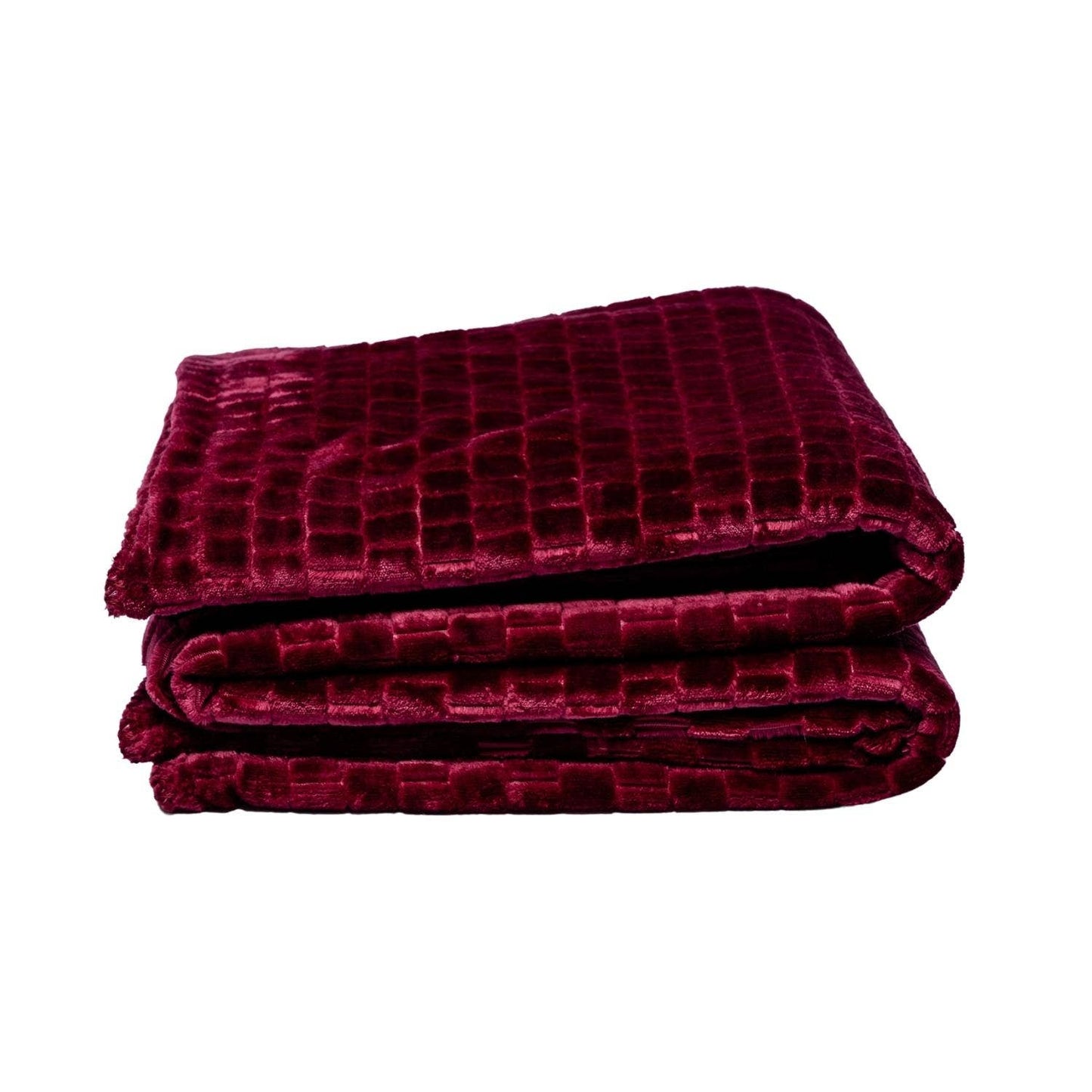 Large cozy pet blanket 50x60 in deep burgundy color, perfect for keeping pets warm and comfortable