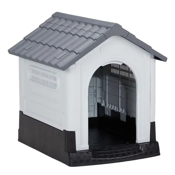 Purrfect Pet Kingdom Large Plastic Dog House - Durable & Weatherproof as picture Purrfect Pet Kingdom