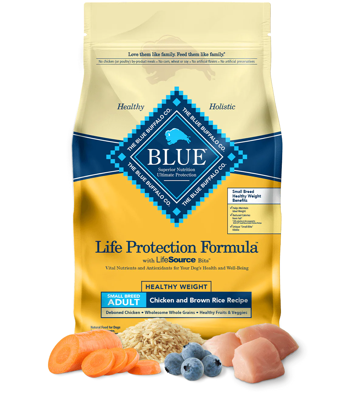 Blue Buffalo Life Protection Formula Adult Healthy Weight Small Breed Chicken and Brown Rice Dry Dog Food - Dry Dog Food - The Family Pet