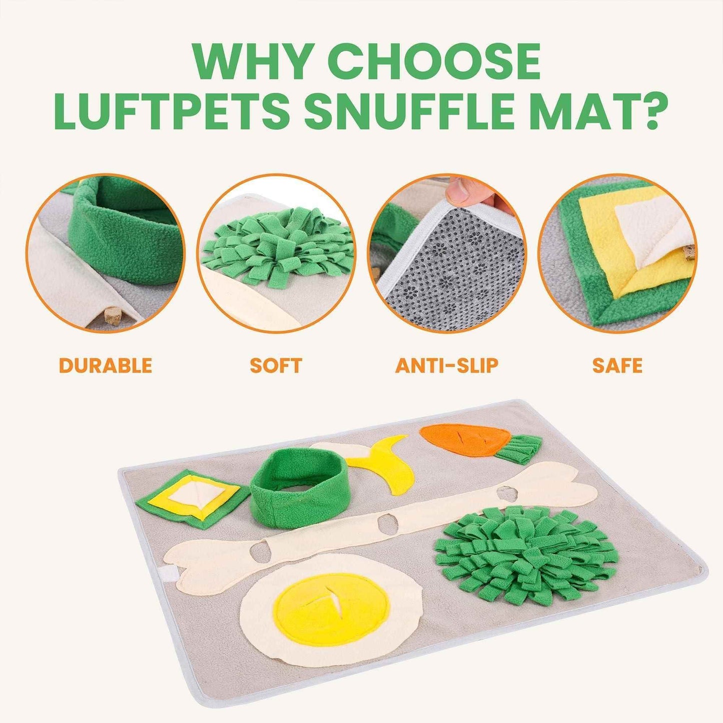 Purrfect Pet Kingdom snuffle mat for large dogs with durable soft anti-slip safe features