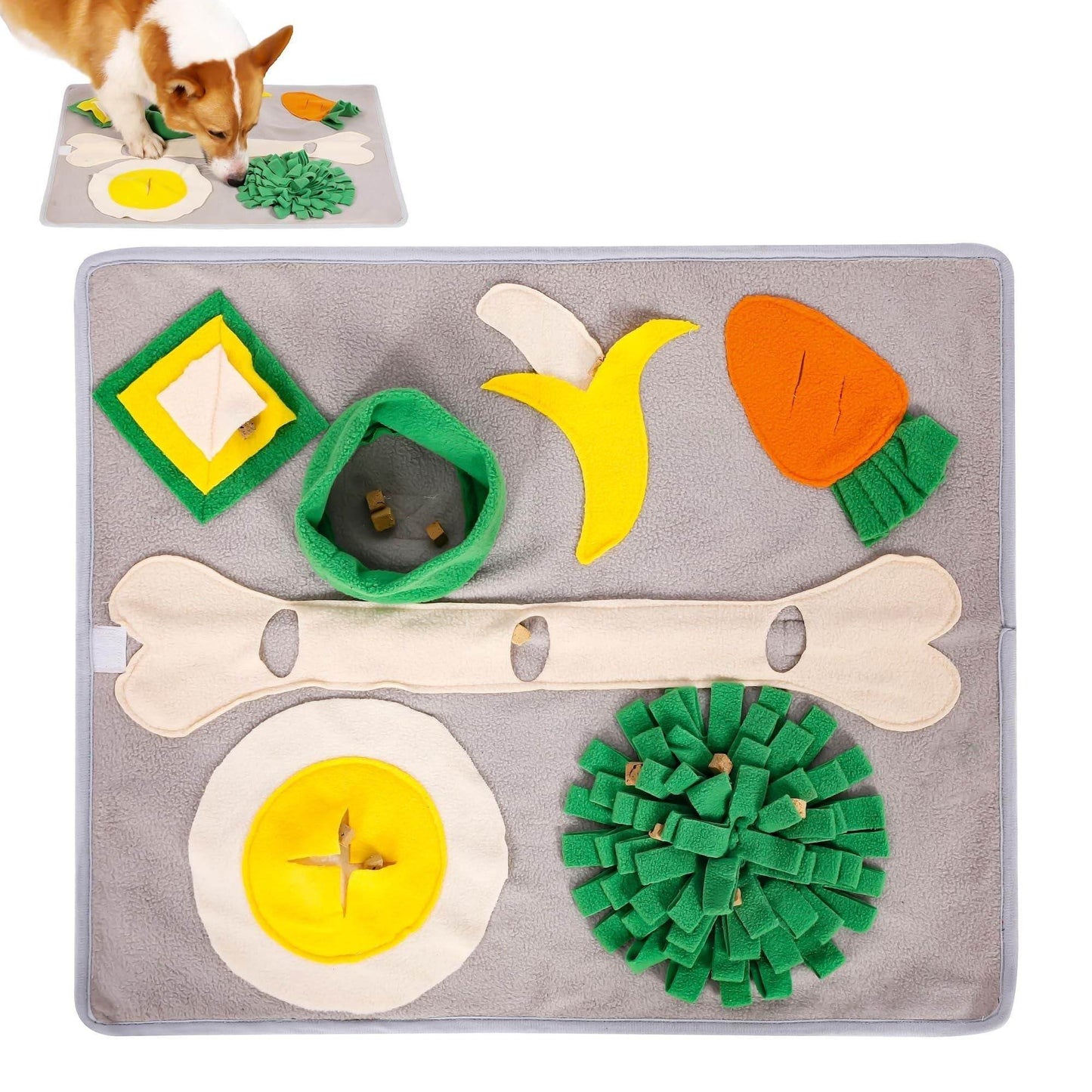 Purrfect Pet Kingdom snuffle mat for large dogs with various textured shapes for enrichment and treat hiding