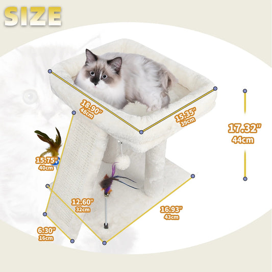 Luxury cat tree for indoor cats featuring multiple levels and interactive toys for playtime