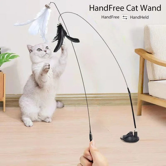 Cat Teaser Stick with Suction Cup – Long-Lasting Feather