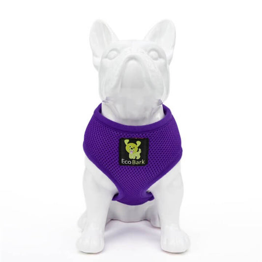 EcoBark Purple Dog Harness - Over-the-Head Soft Mesh Dog