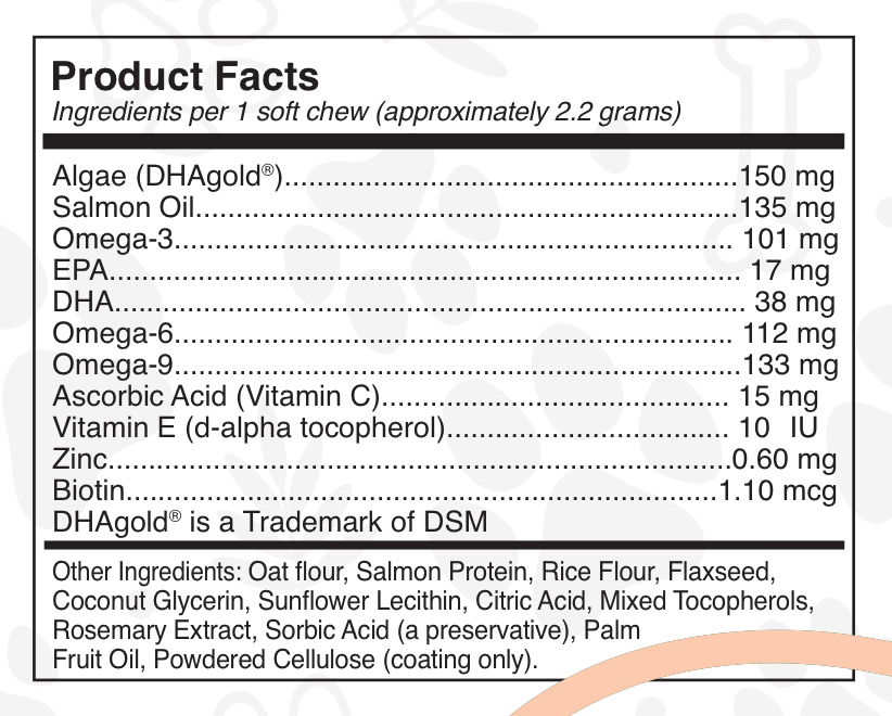 Radiant Skin and Coat Omega Chews for Dogs and Cats Health