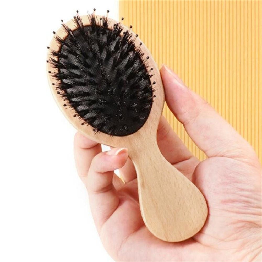 Mini Detangle Bamboo Travel Hairbrush – Compact & Gentle on Hair