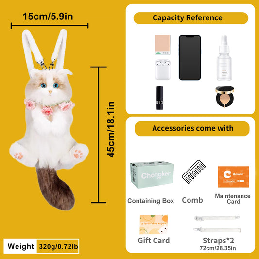 Mini Ragdoll Cat Backpack ? Cute Handmade Bag for Girls