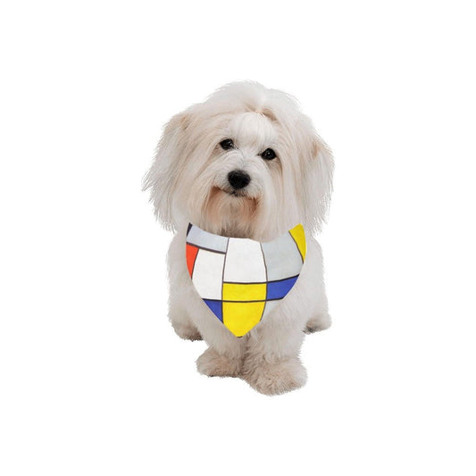 Pet Apparel Mondrian Composition Double-Sided Bandana Essent - detail product image for pet apparel