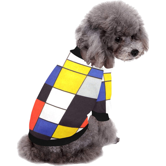 Pet Apparel Mondrian Composition Round Neck Shirt l main product image for dogs and cats