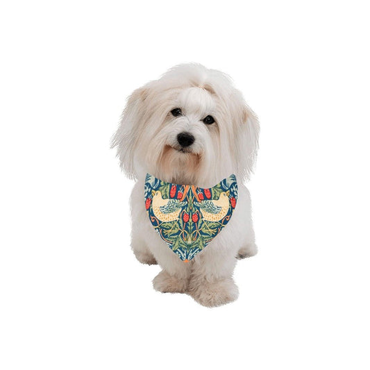 Pet Apparel Morris Strawberry Thief Double-Sided Bandana - detail product image for pet apparel