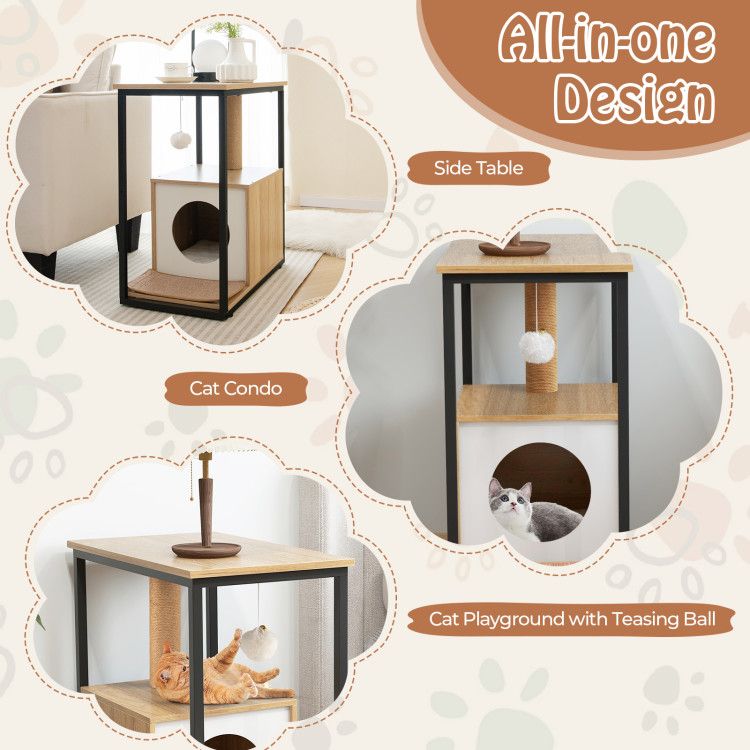 Purrfect Pet Kingdom Multi-Functional Cat House Furniture Purrfect Pet Kingdom