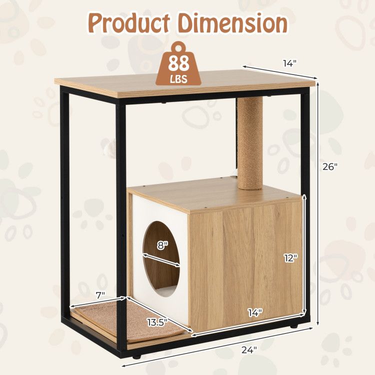 Purrfect Pet Kingdom Multi-Functional Cat House Furniture Purrfect Pet Kingdom