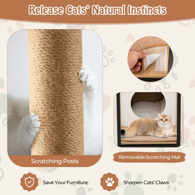 Purrfect Pet Kingdom Multi-Functional Cat House Furniture Purrfect Pet Kingdom