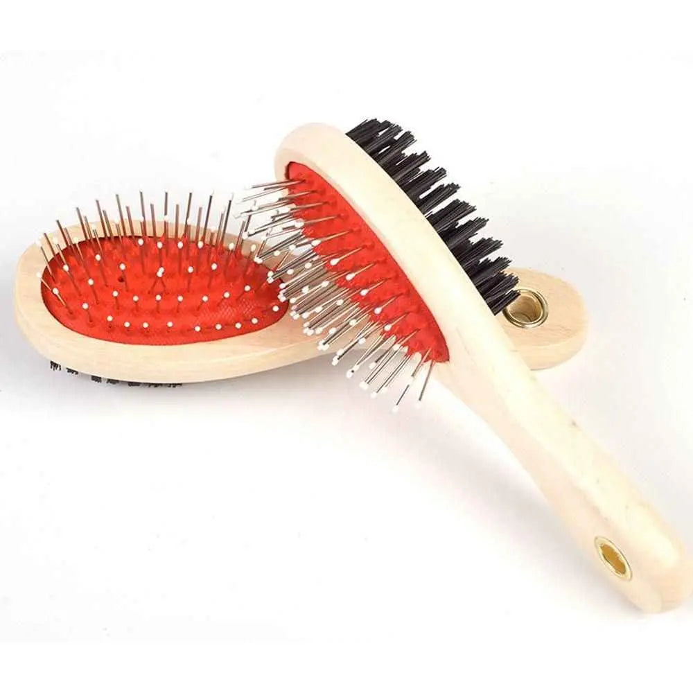 Purrfect Pet Kingdom Multi-Functional Pet Comb with metal bristles and soft brush for grooming