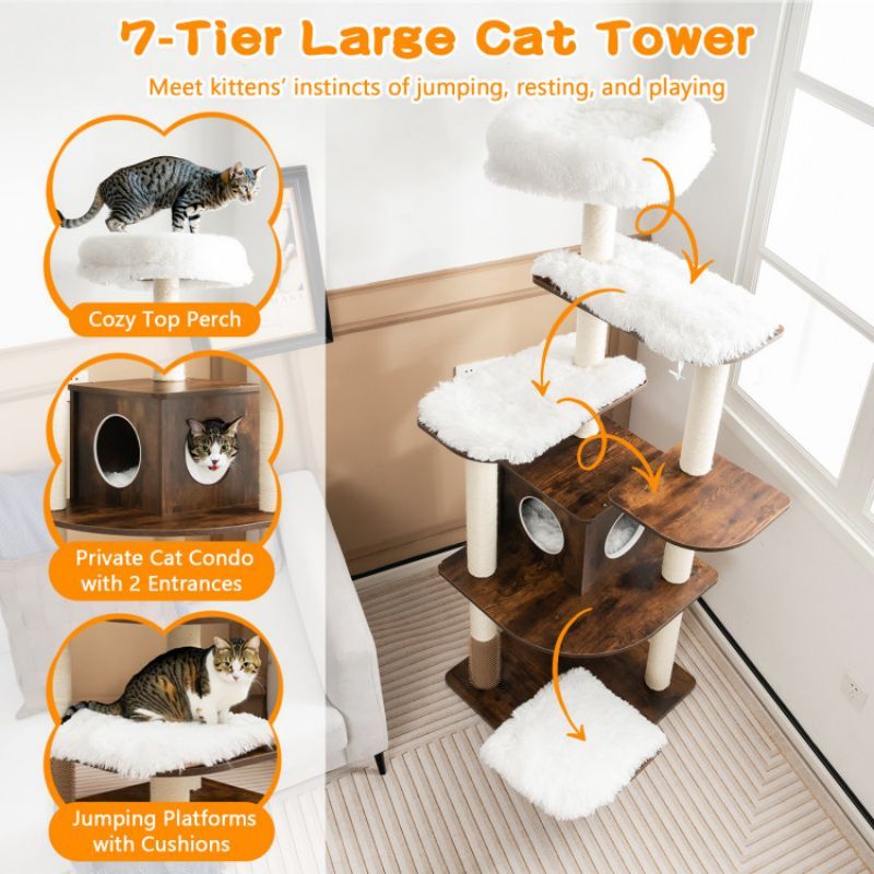 Purrfect Pet Kingdom Multi-Layer Cat Tree for Large Cats Purrfect Pet Kingdom
