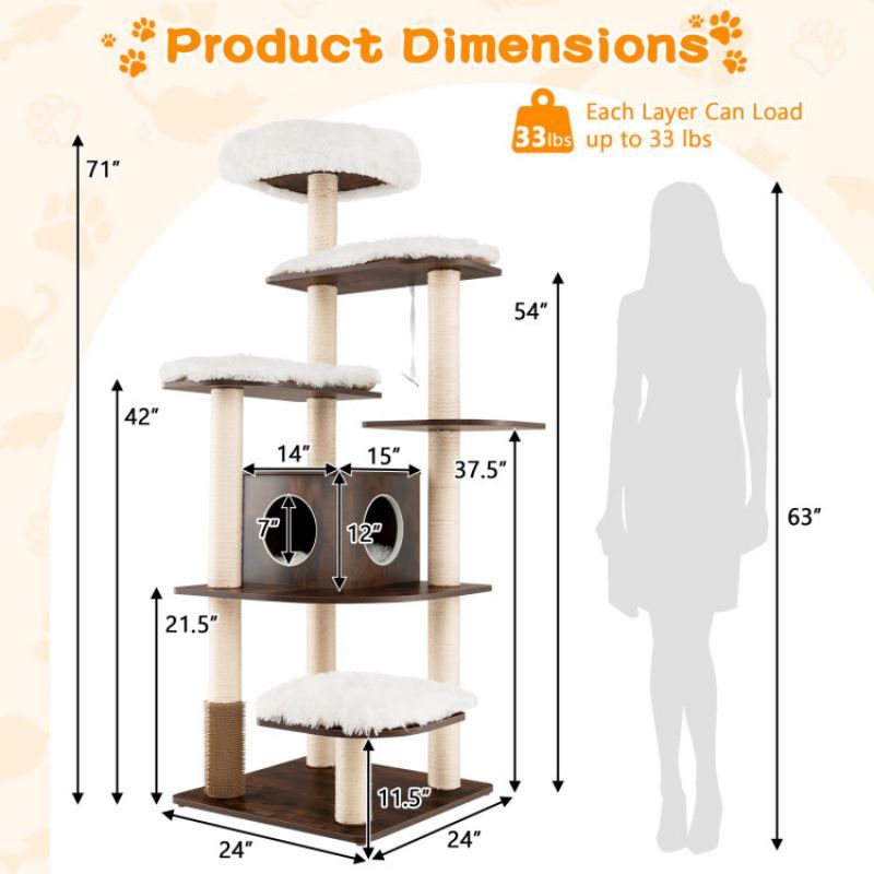 Purrfect Pet Kingdom Multi-Layer Cat Tree for Large Cats Purrfect Pet Kingdom