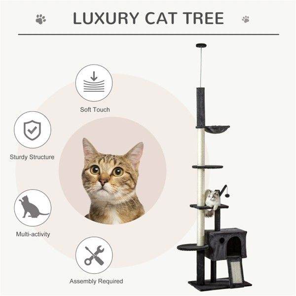 Purrfect Pet Kingdom Multi-Level Cat Climbing Tree Tower Purrfect Pet Kingdom