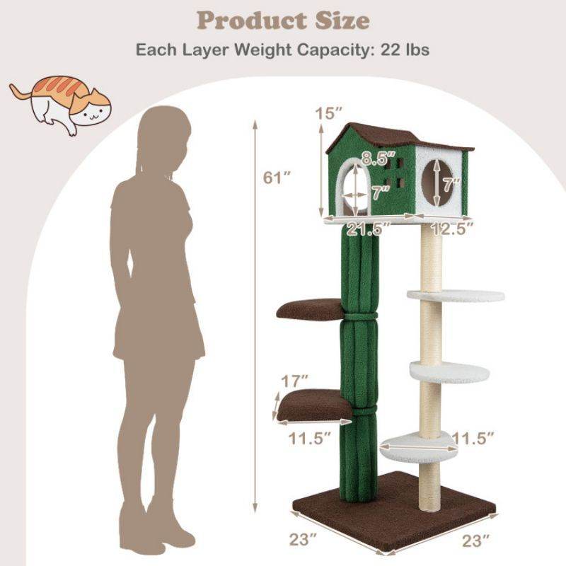 Purrfect Pet Kingdom Multi-Level Cat Tree with Condo Purrfect Pet Kingdom