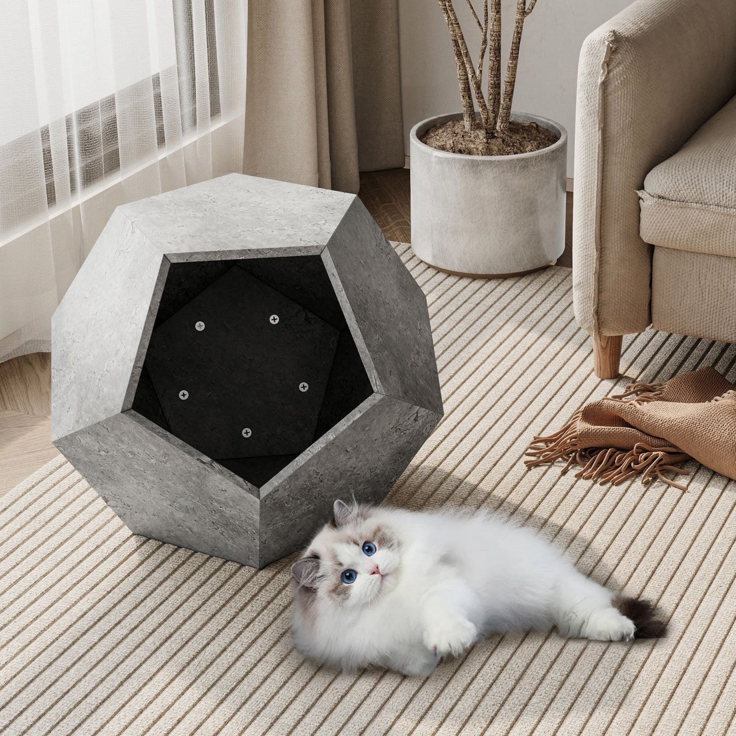Purrfect Pet Kingdom Multi-Purpose Pet Furniture for Cats Cement Grey Purrfect Pet Kingdom