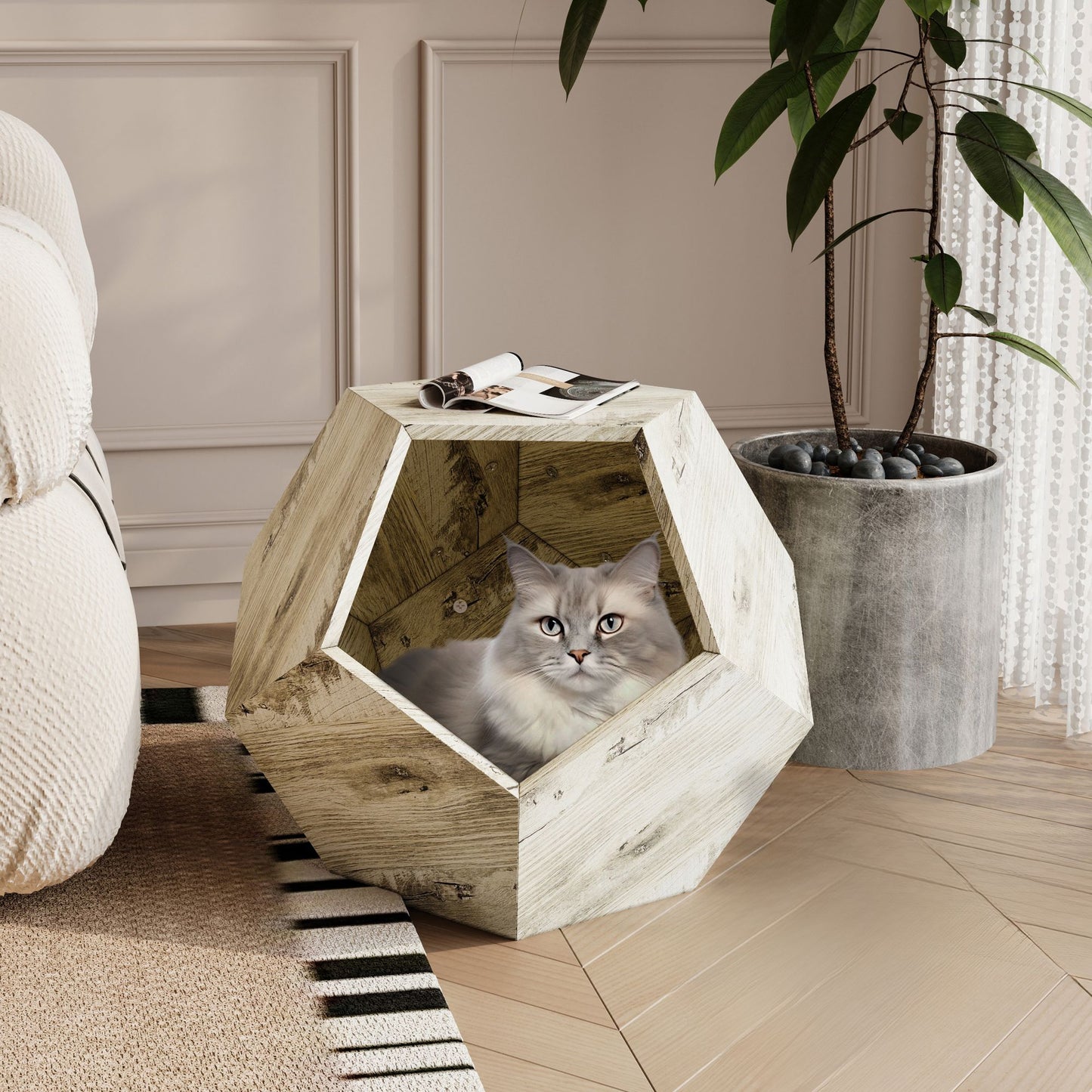 Purrfect Pet Kingdom Multi-Purpose Pet Furniture for Cats White Oak Purrfect Pet Kingdom