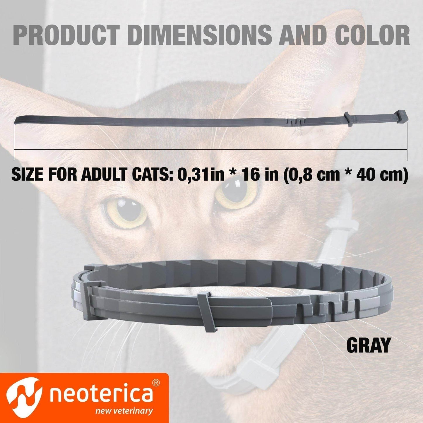 Purrfect Pet Kingdom gray flea and tick collar for cats with long-lasting cat tick prevention