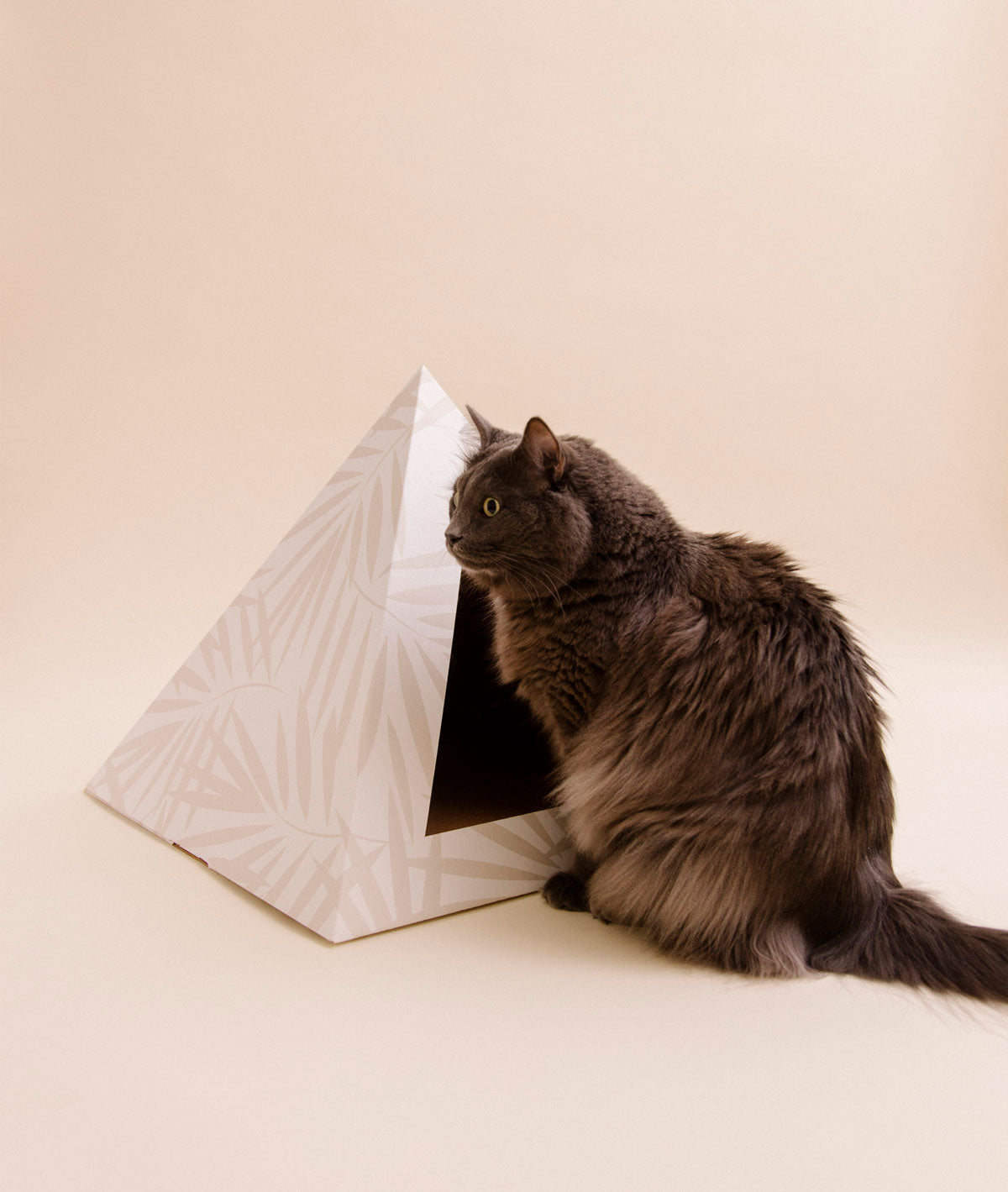 KittyKardboard Pyramid Cat Hideaway for Indoor Cats in Neutral Design, Perfect for Cozy Retreats