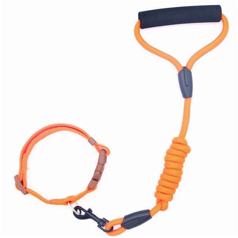 Purrfect Pet Kingdom No-Pull Adjustable Dog Harness with orange leash and padded handle