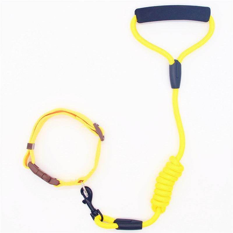 Yellow No-Pull Adjustable Dog Harness by Purrfect Pet Kingdom with leash and handle