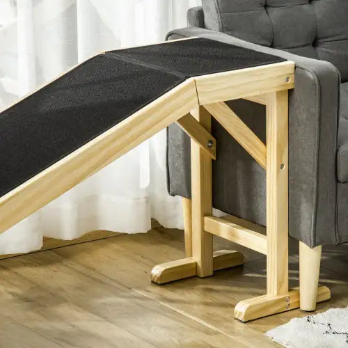 Purrfect Pet Kingdom non-slip dog ramp for bed with durable wooden frame and textured surface