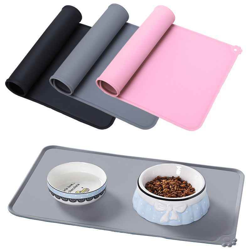 Purrfect Pet Kingdom Non-Slip Feeding Mat for Pets Gray Purrfect Pet Kingdom