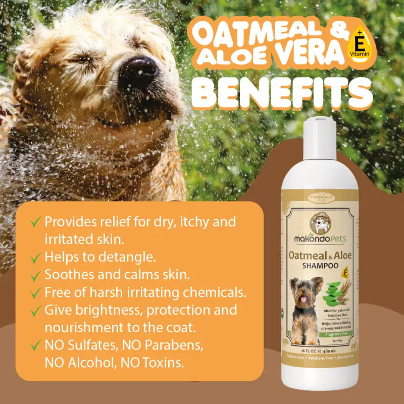 Dog Shampoo Oatmeal Aloe Vera Sensitive Skin 16 Oz 🧼