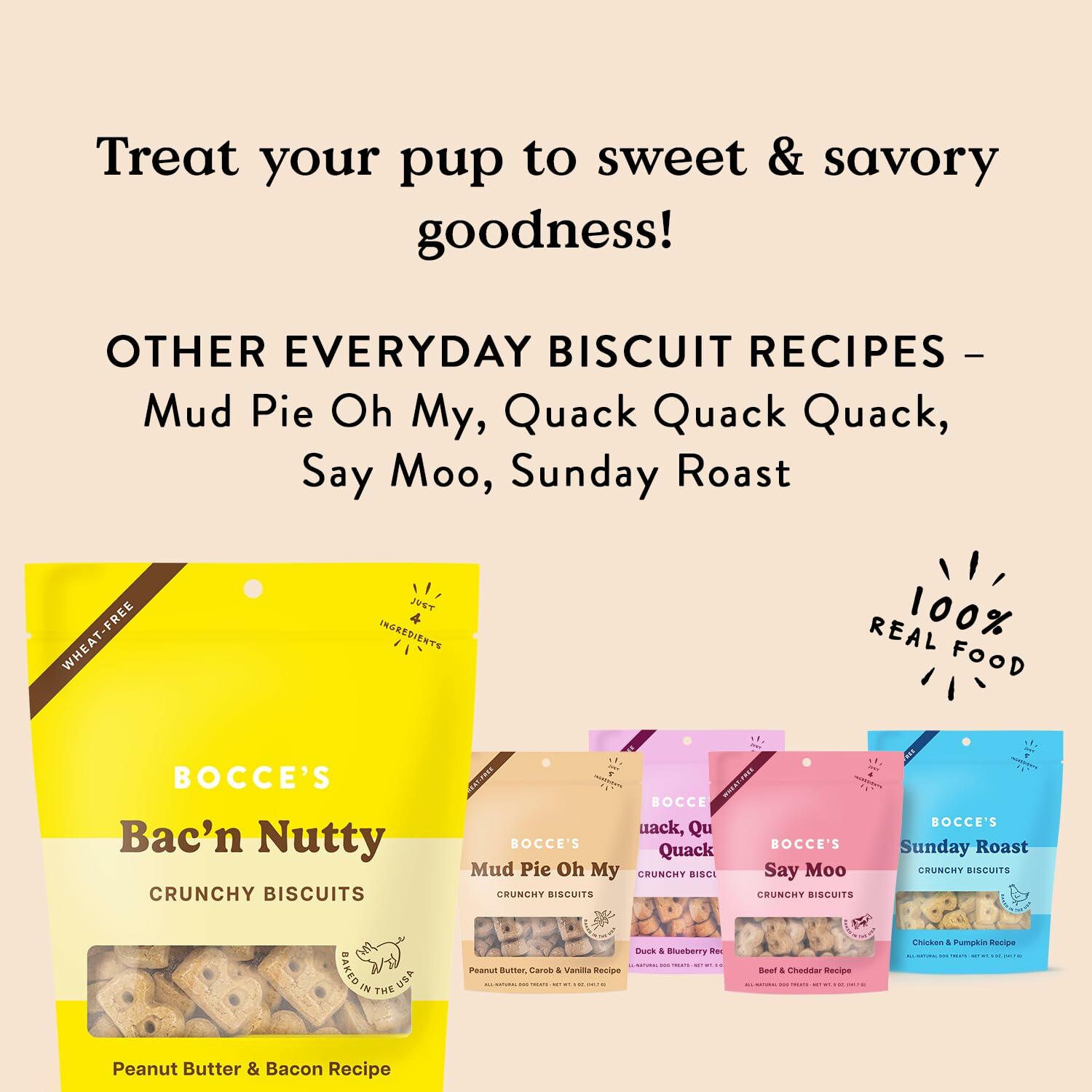 BestBy01/25 Bocce's Bakery Bac'N Nutty Dog Treats PB & Bacon Wheat - Free 5oz USA - Dog Chews & Treats - Deal US