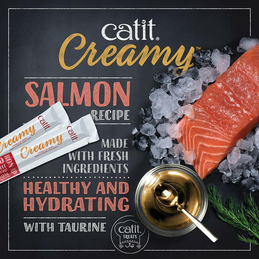 Catit Salmon Creamy Lickable Treats Healthy Hydration 5 Pack