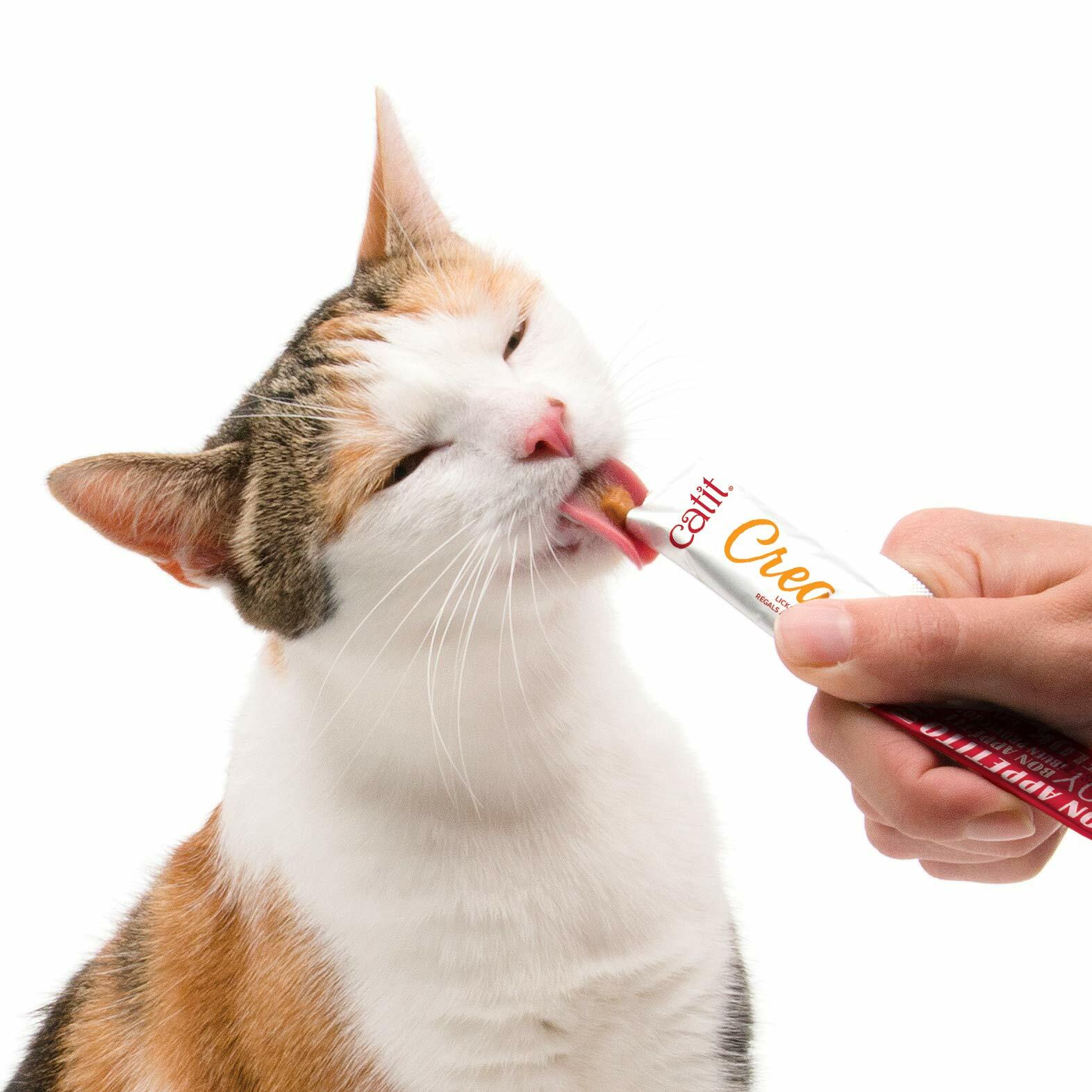BestBy06/25 Catit Creamy Lickable Cat Treat Salmon 5 - Pack Hydrating Healthy - Cat Treats - Deal US