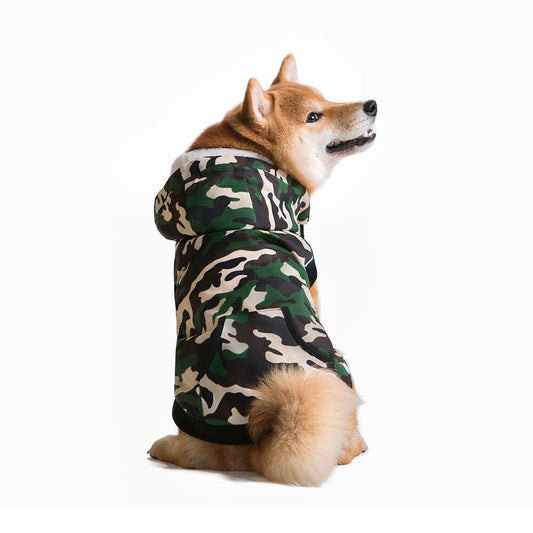 Miaododo Windproof Fleece Lined Dog Jacket Camouflage Size