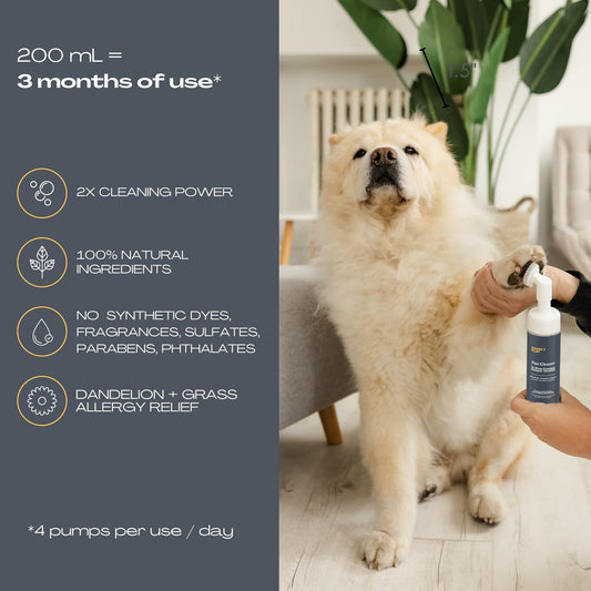 BARKY PUP Dog Paw Cleaner No-Rinse Foaming Dandelion 6.8 fl